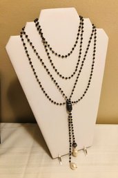 Black Nephrite & Pearl Necklace