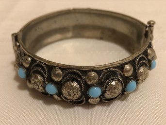 Vintage Tibetan Turquoise Bangle Bracelet