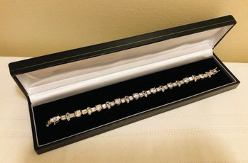 Sterling Silver DRI Signed CZ Bracelet (14.6 Grams)