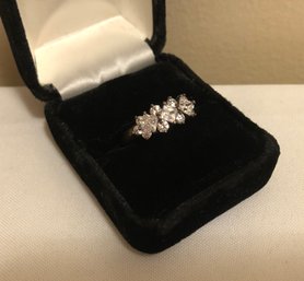 Sterling Silver DQ Signed CZ Ring (3.5 Grams)