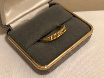 Sterling Silver Champagne Diamond Ring (3.9 Grams)
