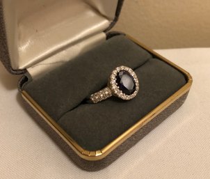 Sterling Silver DQ Signed CZ Ring (4.7 Grams)