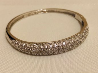 Sterling Silver CZ Bangle Bracelet (16.3 Grams)