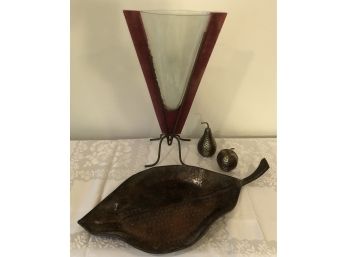 Artisan Glass Vase & Decorative Items