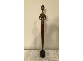 Hand Carved Solid Wood Female Sculpture