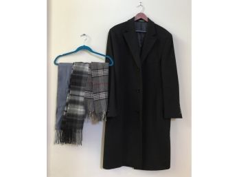 Mens Ralph Lauren Wool Coat & Cashmere Scarf