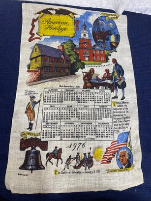 American Heritage Cloth Calendar 1976