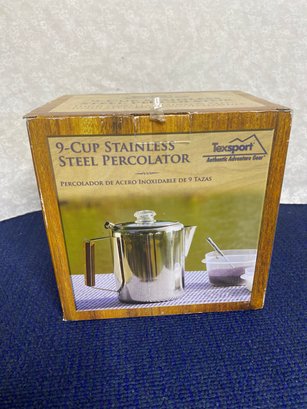 9 Cup Stainless Percolator - New In Box
