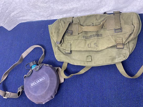 Army Bag And Canteen