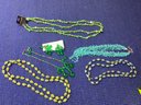 5 Green Necklaces And A Pair Of Earrings