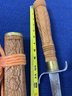 Antique Swords With Wood Carved Case