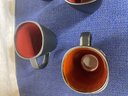 Set Of 4 Black Coffee Mugs