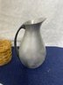 Antique Bundle- Basket, Pitcher And Camping Cup