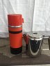 Vintage Camping Tea Pot And Aladdin Thermos