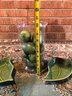 Jar With Limes & 2 Leaf Plates
