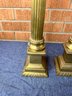 Two Brass Candle Holders /candles