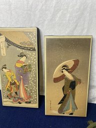 Set Of Asian Art On Canvas