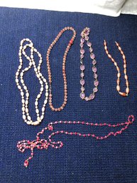 5 Pink Necklaces