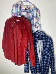 3 Mens Flannel Shirts- Size Large