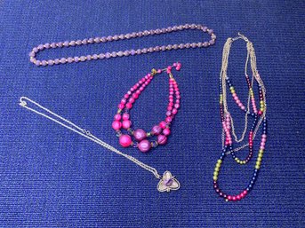 4 Pink / Mixed Necklaces