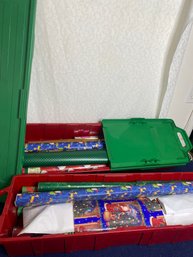 2 Storage Containers With Wrapping Paper