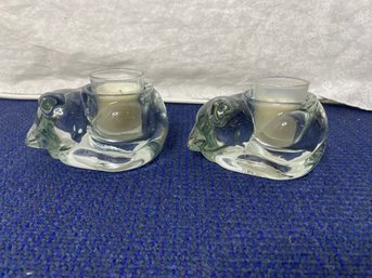 2 Cat Candle Holders
