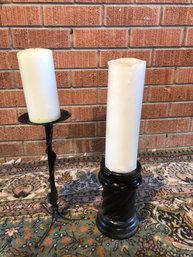 2 Black Candle Holders