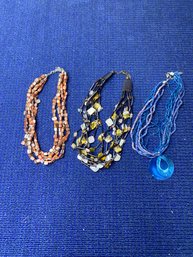 3 Beaded Necklaces
