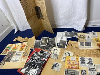 Bundle Of Old Pictures And Newspaper Clips
