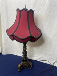 Lamp With Maroon Shade