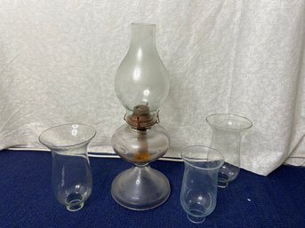 Oil Lamp And Extra Globes