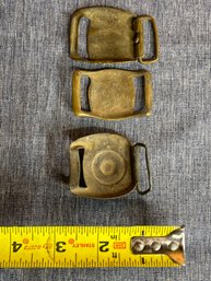 Three Vintage Army Belt Buckles