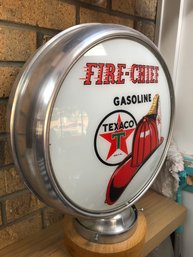 Fire Chief Texaco Globe And Stand