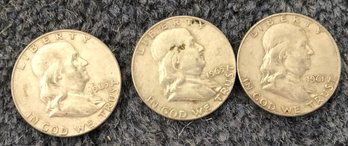 3 50cent Franklin Coins