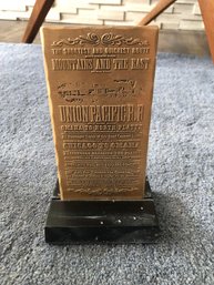 Union Pacific Railroad Plaque