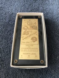 Broncos 35th Anniversary Gold Ticket