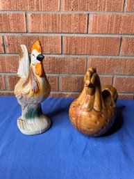 Two Vintage Ceramic Roosters