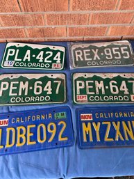 6 Old License Plates