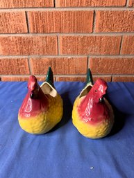 Two Ceramic Chickens