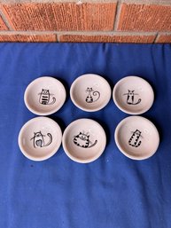 6 Cat Small  Bowls