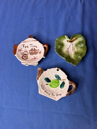 Three Tea Bag Plates