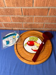 Vermillion Plate With Red Spoons And Mighty Grip