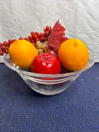 Lead Crystal Bowl And Fruit