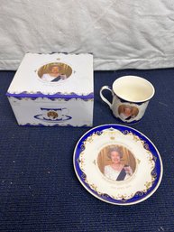 Queen Elizabeth Tea Cup And Saucer