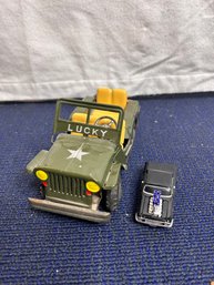 Vintage Jeep Toy Truck And Car