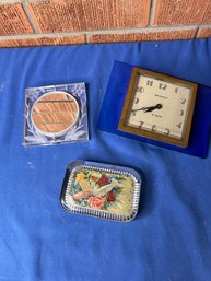 Clock And 2 Vintage Pieces