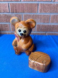 Vintage Bear And Cat Box