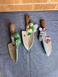 Three Vintage Ceramic Shovel Decors