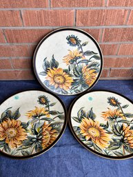 Three Sunflower Plates