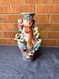 Asian Ceramic People Vase